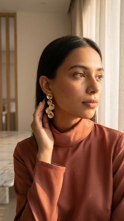Gold Long Earrings