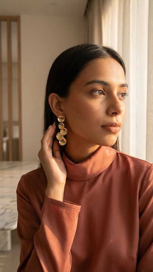 Gold Long Earrings