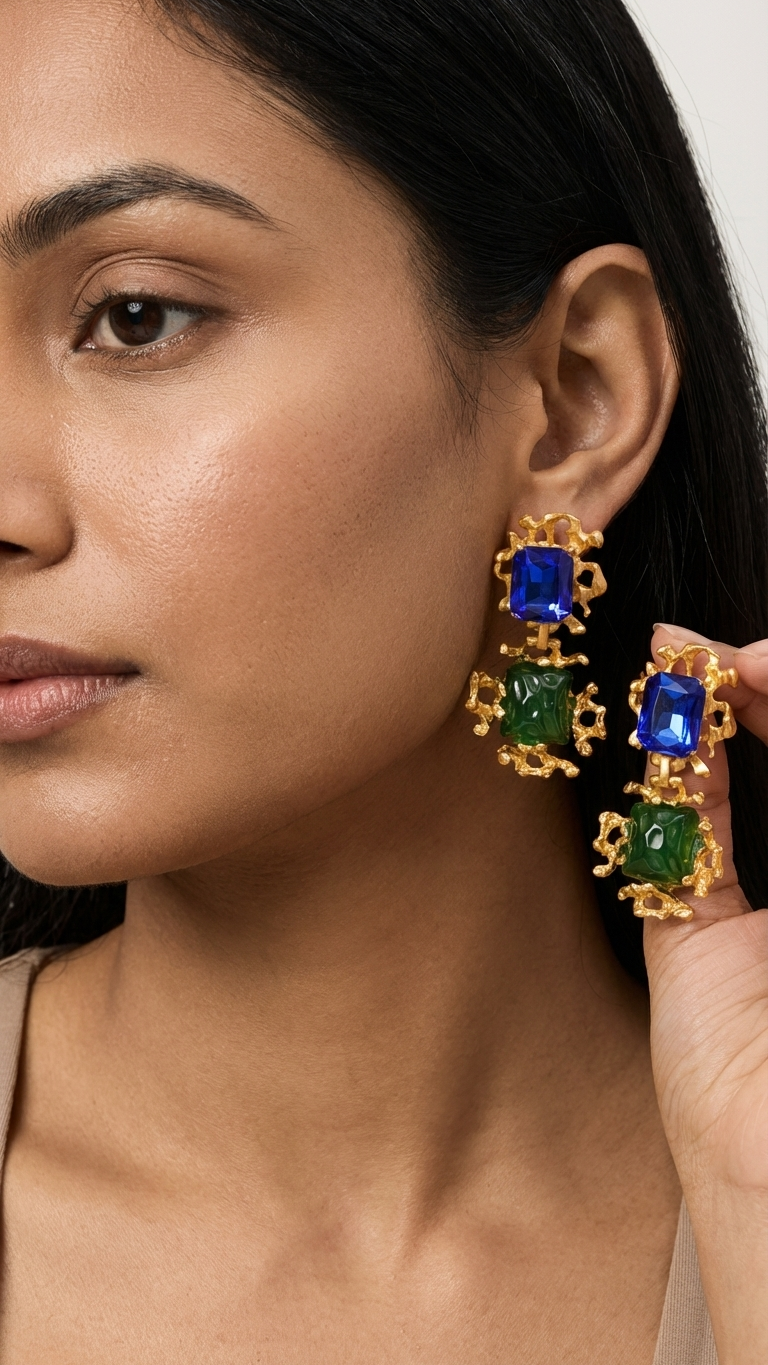 Royal Duo Gemstone Earrings