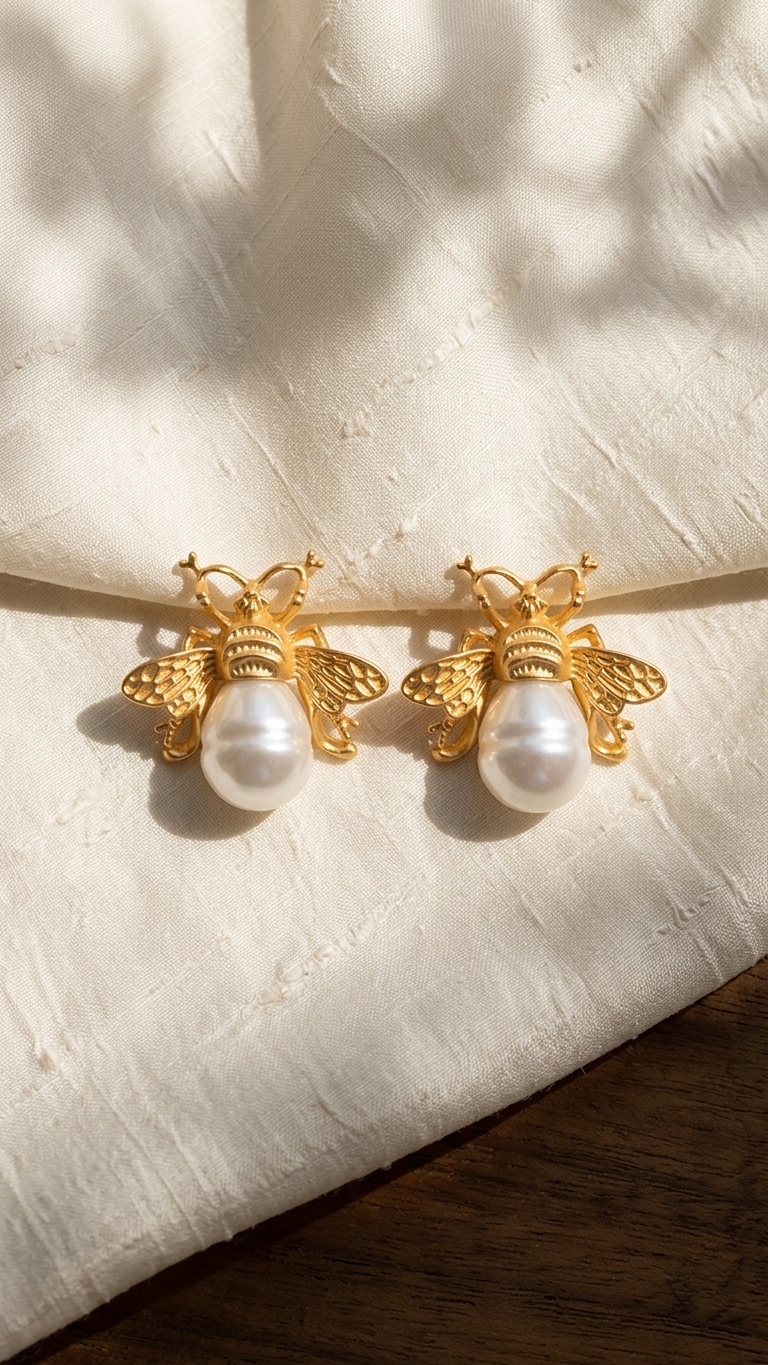 Pearl Bee Studs