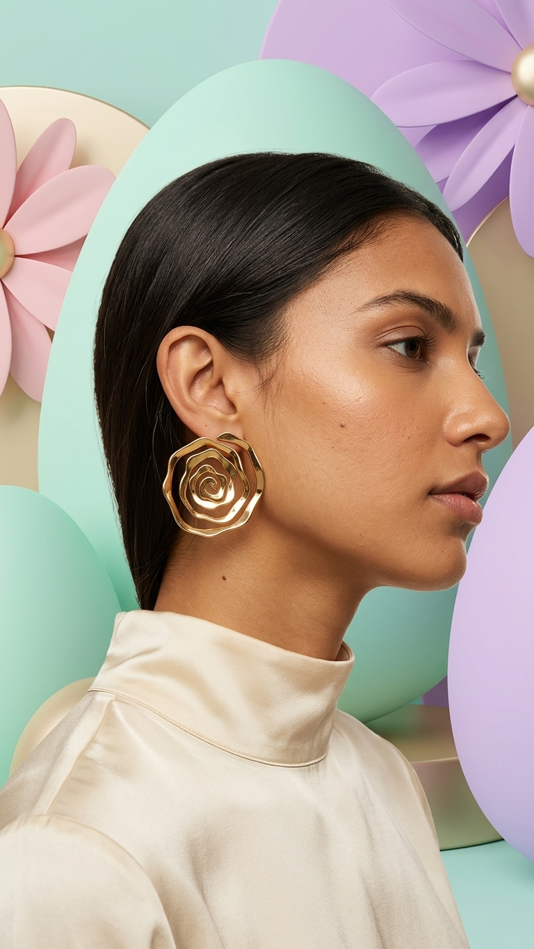 Gold Spiral Earrings