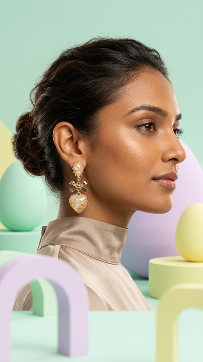 Celeste Heart Drop Earrings