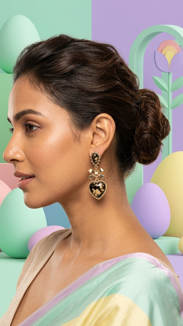 Celeste Heart Drop Earrings