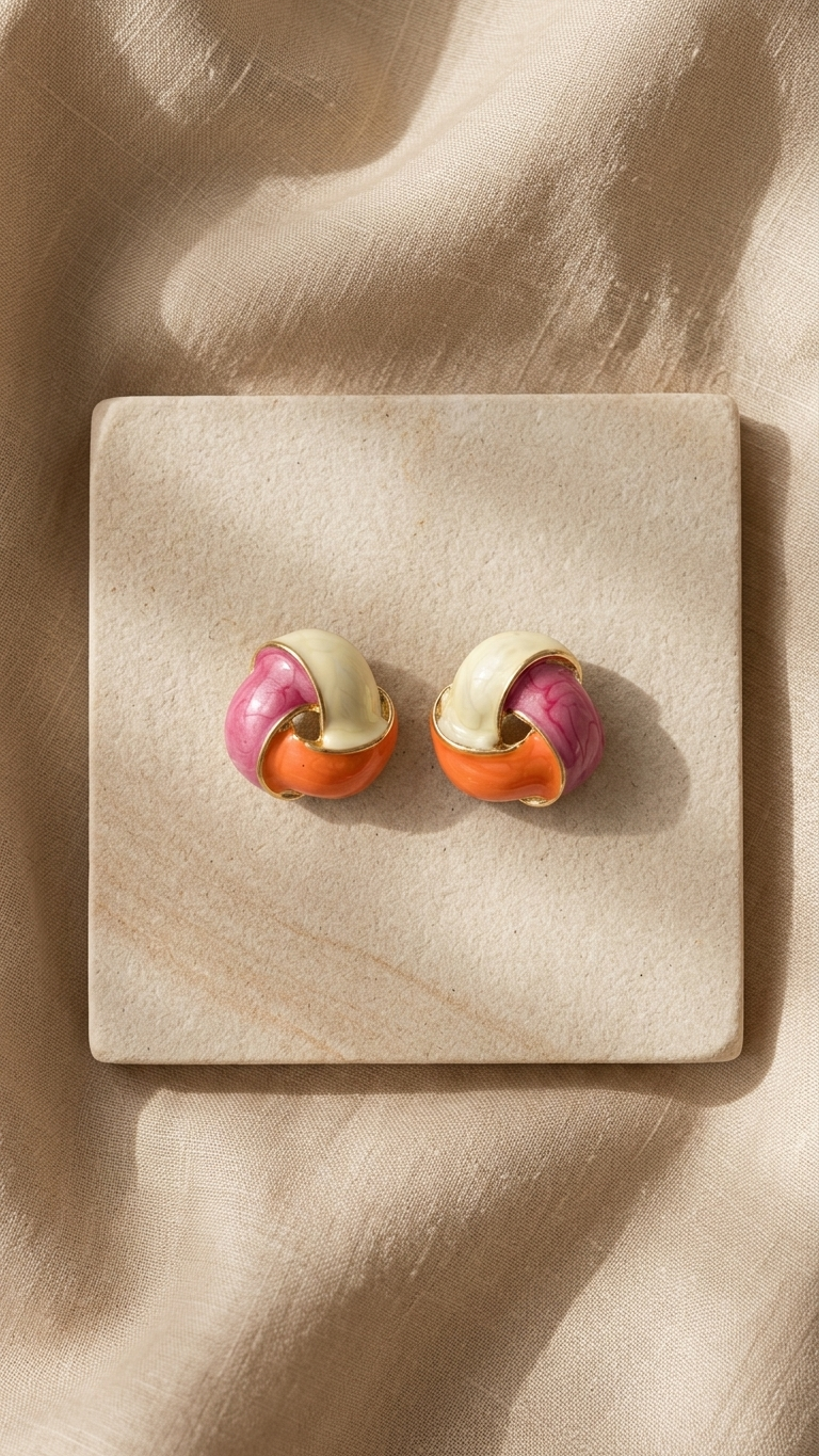 Enamelled Stud Earrings