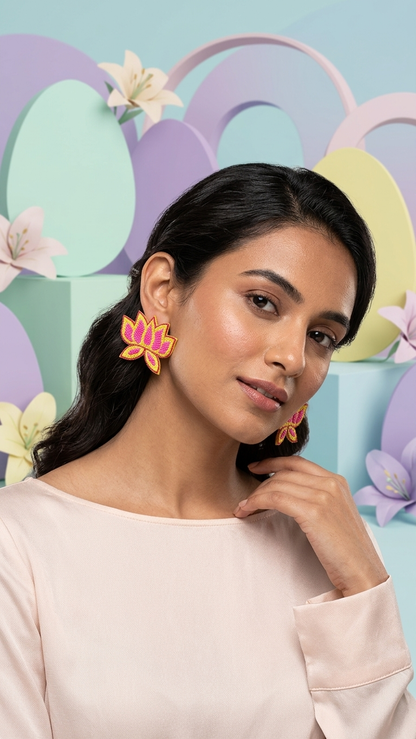 Sacred Lotus Bloom Earrings
