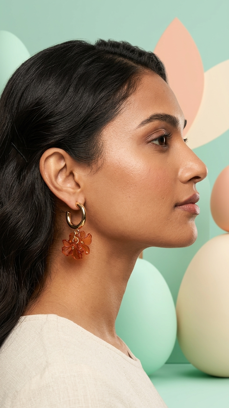 Amber Bloom Hoops