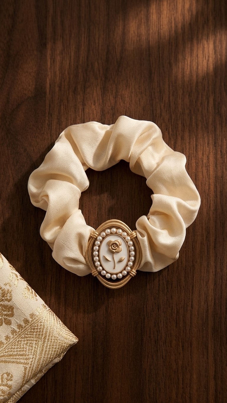 Vintage Rose Emblem Scrunchie