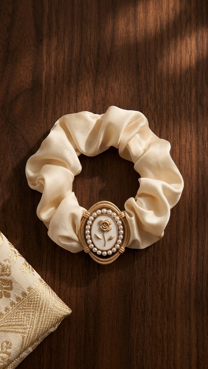 Vintage Rose Emblem Scrunchie