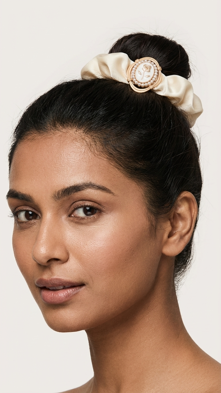 Vintage Rose Emblem Scrunchie