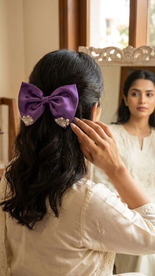 Pearl Bow Hair Clip