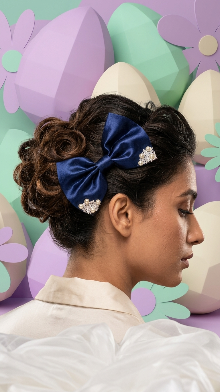 Pearl Bow Hair Clip