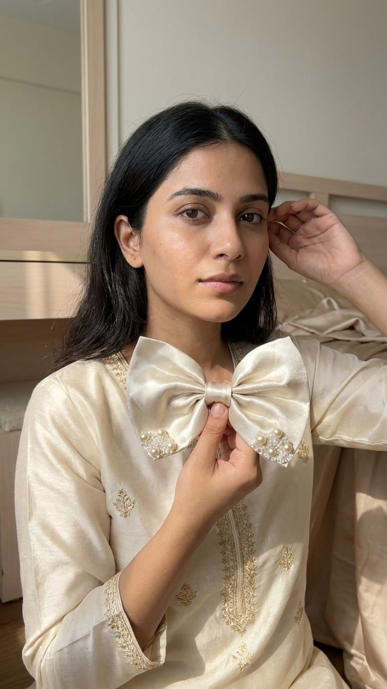 Pearl Bow Hair Clip