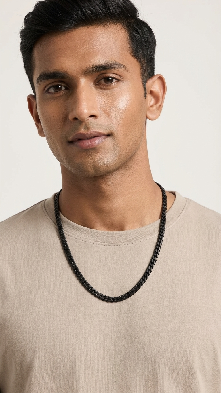 Stainless Steel Black Fashion Chain