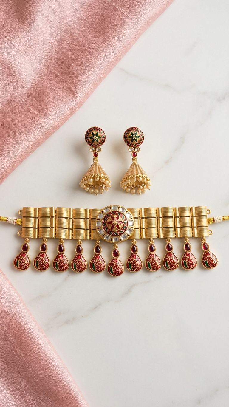 Multicolour Dropping Choker Set