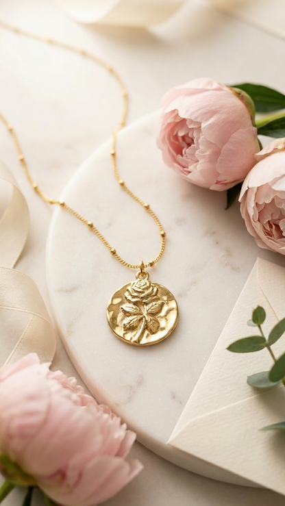 Hammered Rose Pendant