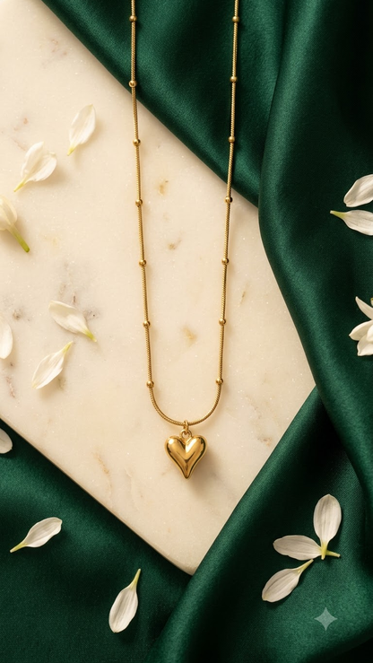 Minimal Puff Heart Pendant