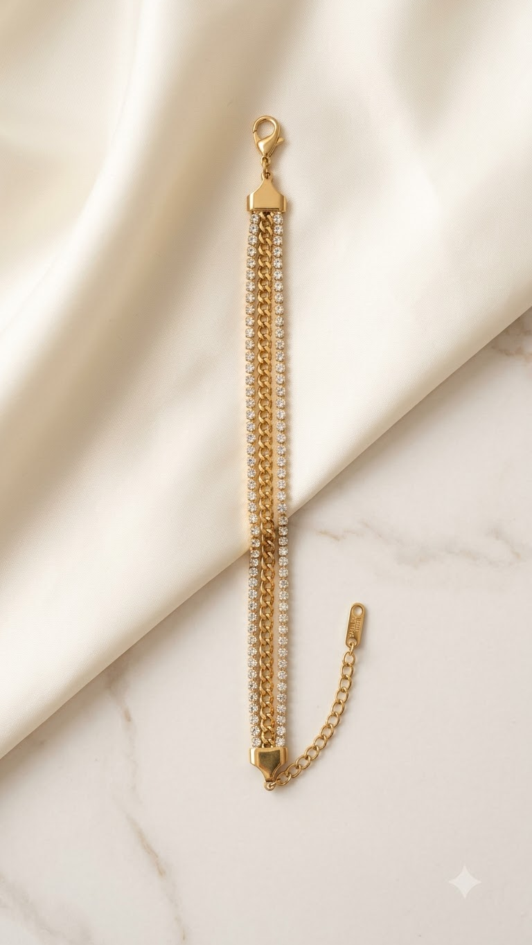 Luxe Hybrid Tennis Curb Bracelet