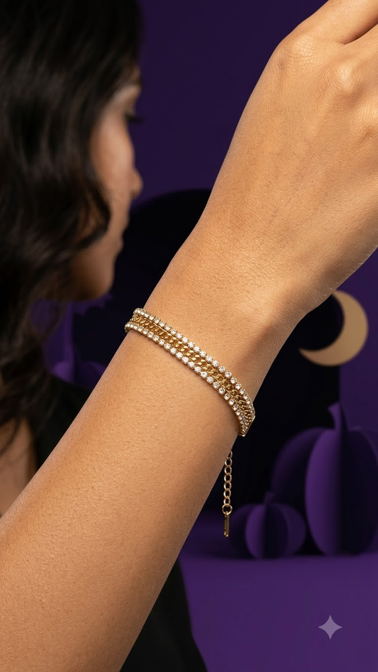 Luxe Hybrid Tennis Curb Bracelet