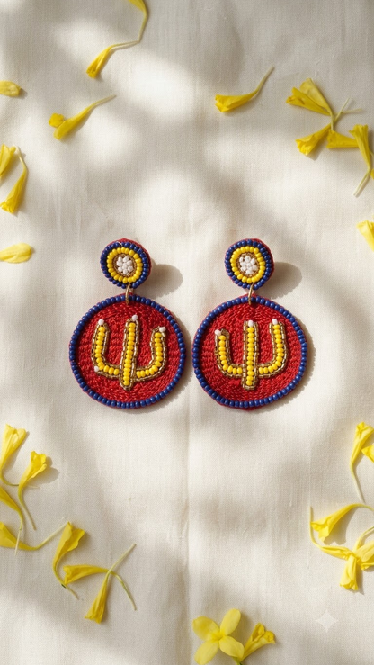 Trishul Beaded Statement Earrings