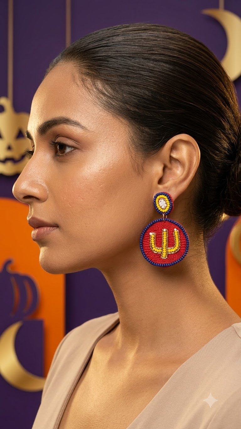 Trishul Beaded Statement Earrings