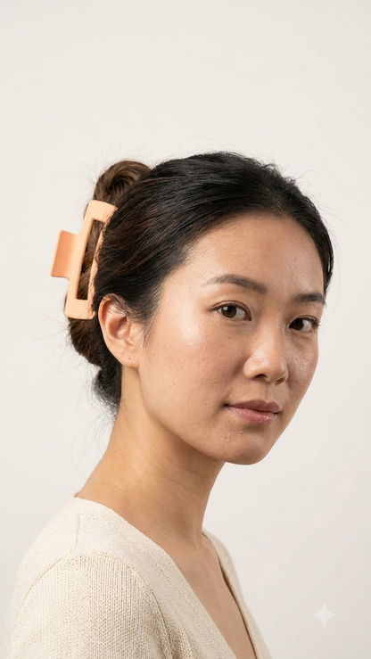 Matte Rectangular Hollow Hair Claw Clip